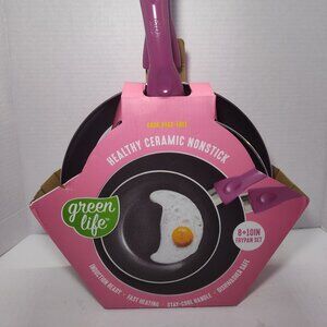 GreenLife Essentials 2-Piece Ceramic Nonstick Fry Pan Set 8” & 10” - Magenta